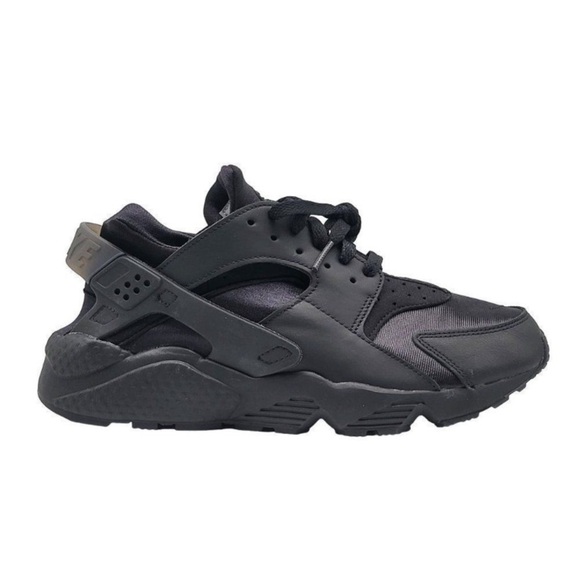Nike mens ‎ Air Huarache Run Triple Black Shoes Size 9 - Picture 1 of 12